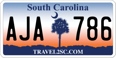 SC license plate AJA786