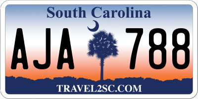 SC license plate AJA788