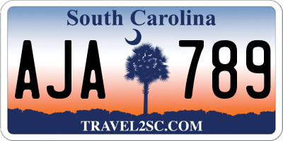 SC license plate AJA789