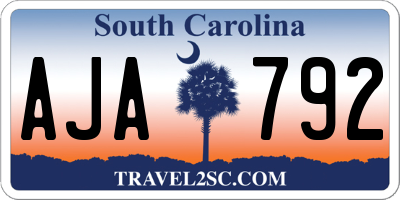 SC license plate AJA792