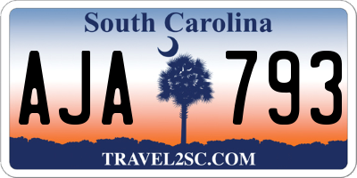 SC license plate AJA793