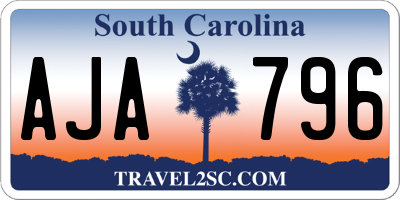 SC license plate AJA796