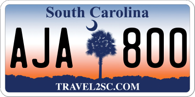 SC license plate AJA800
