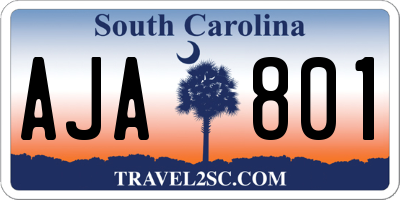 SC license plate AJA801