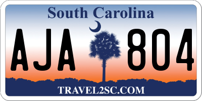SC license plate AJA804