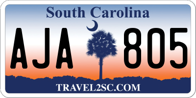 SC license plate AJA805