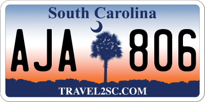 SC license plate AJA806