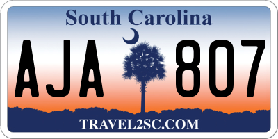 SC license plate AJA807