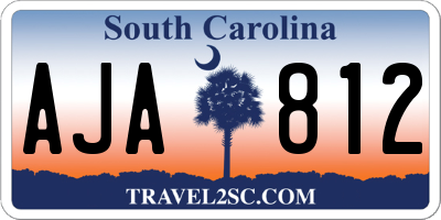SC license plate AJA812