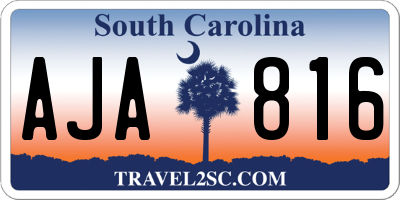 SC license plate AJA816