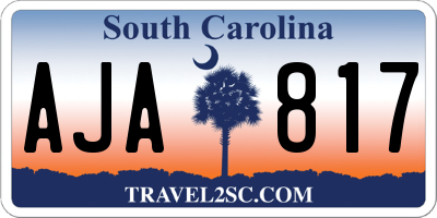 SC license plate AJA817