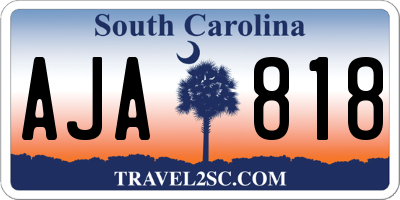 SC license plate AJA818
