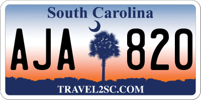 SC license plate AJA820