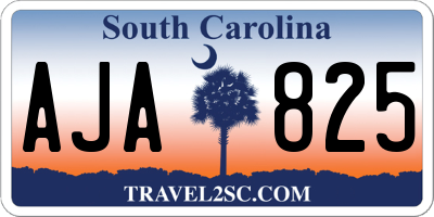 SC license plate AJA825