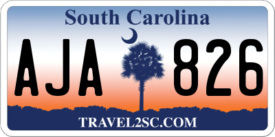 SC license plate AJA826
