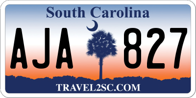 SC license plate AJA827