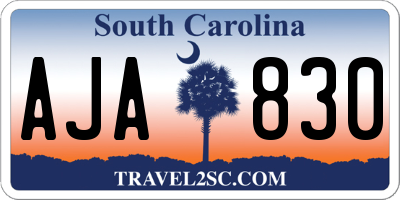SC license plate AJA830