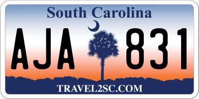 SC license plate AJA831