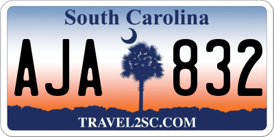 SC license plate AJA832