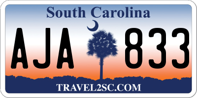 SC license plate AJA833