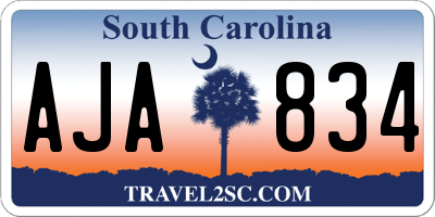 SC license plate AJA834