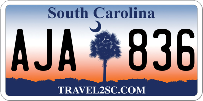SC license plate AJA836