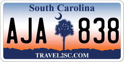 SC license plate AJA838