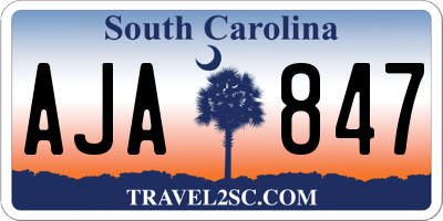 SC license plate AJA847
