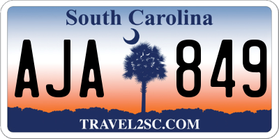 SC license plate AJA849