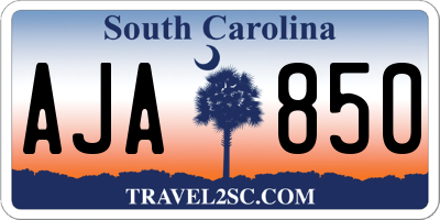 SC license plate AJA850