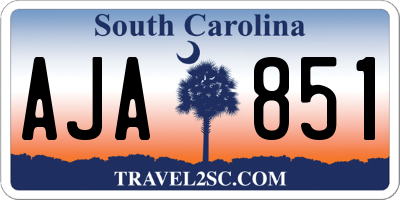 SC license plate AJA851