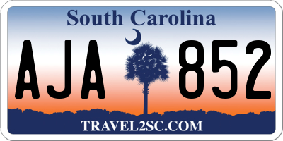 SC license plate AJA852