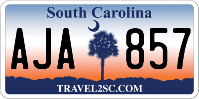 SC license plate AJA857