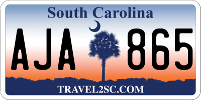 SC license plate AJA865