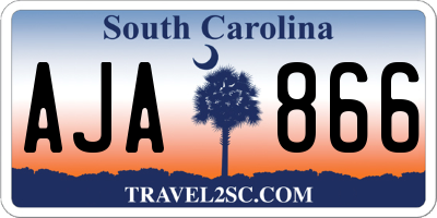 SC license plate AJA866