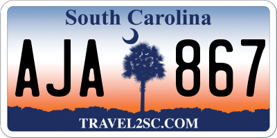 SC license plate AJA867