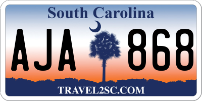 SC license plate AJA868