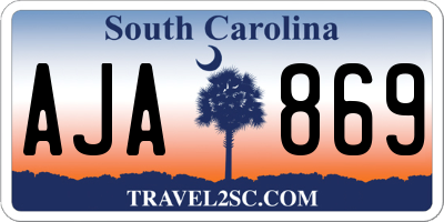 SC license plate AJA869