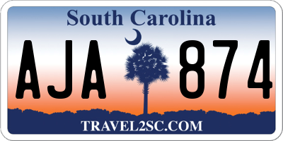 SC license plate AJA874