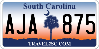 SC license plate AJA875