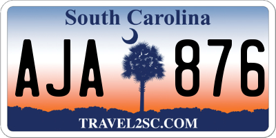 SC license plate AJA876