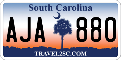 SC license plate AJA880
