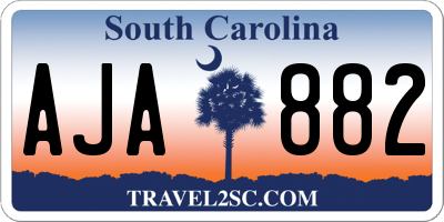 SC license plate AJA882