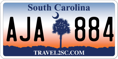 SC license plate AJA884