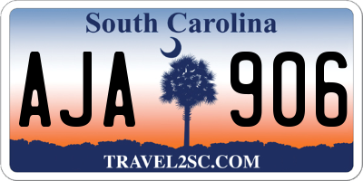 SC license plate AJA906