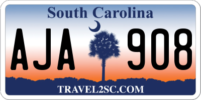 SC license plate AJA908
