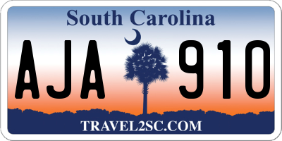 SC license plate AJA910