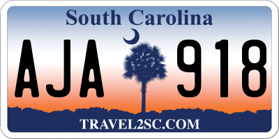 SC license plate AJA918