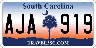 SC license plate AJA919