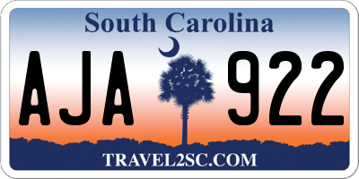 SC license plate AJA922